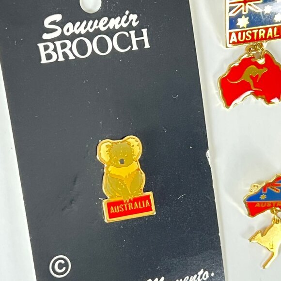 Australia Vtg Souvenir Brooch Enamel Pins Charm 6 Item Lot Koala Kangaroo Flag - Picture 3 of 6
